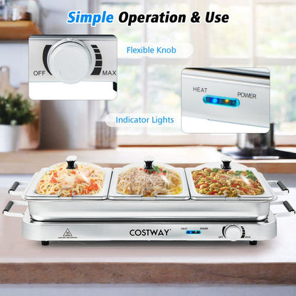 2 in 1 Electric Warming Tray with Temperature Control - Renee Lane Company