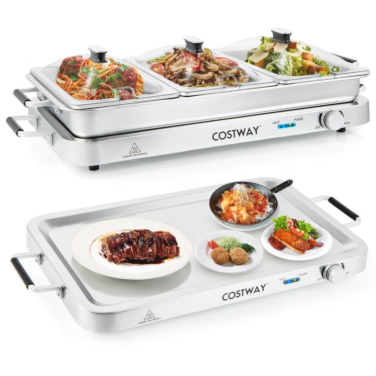 2 in 1 Electric Warming Tray with Temperature Control - Renee Lane Company