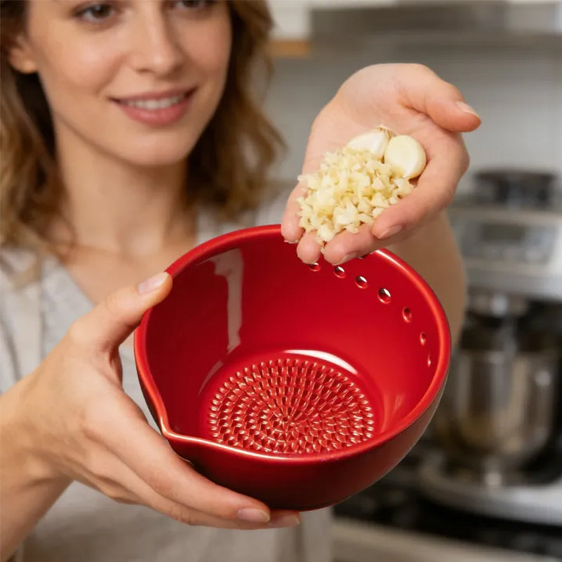 2-in-1 Garlic Grater & Peeler with Drain Hole, Efficient Vegetable Leaf Stripper for Ginger, Onion, Cheese - Renee Lane Company