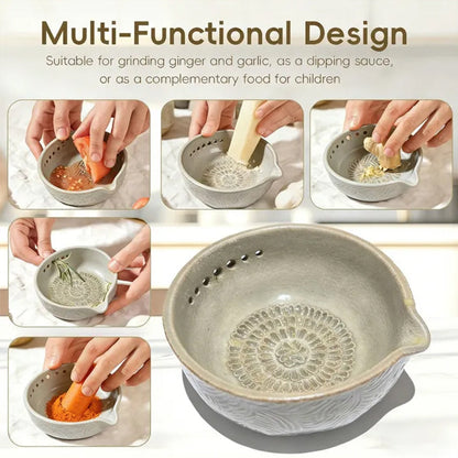 2-in-1 Garlic Grater & Peeler with Drain Hole, Efficient Vegetable Leaf Stripper for Ginger, Onion, Cheese - Renee Lane Company