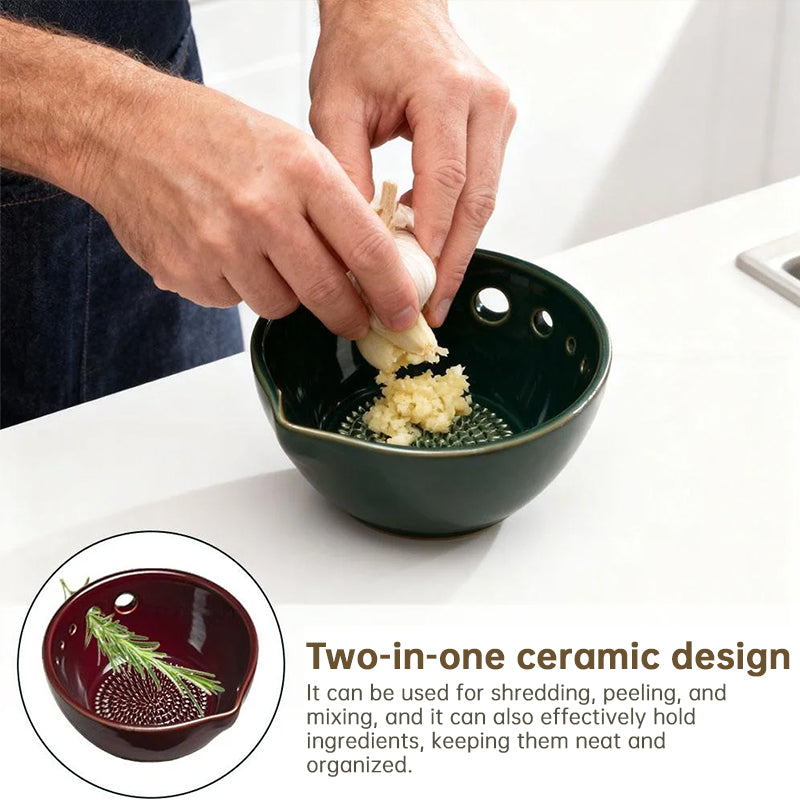 2-in-1 Garlic Grater & Peeler with Drain Hole, Efficient Vegetable Leaf Stripper for Ginger, Onion, Cheese - Renee Lane Company