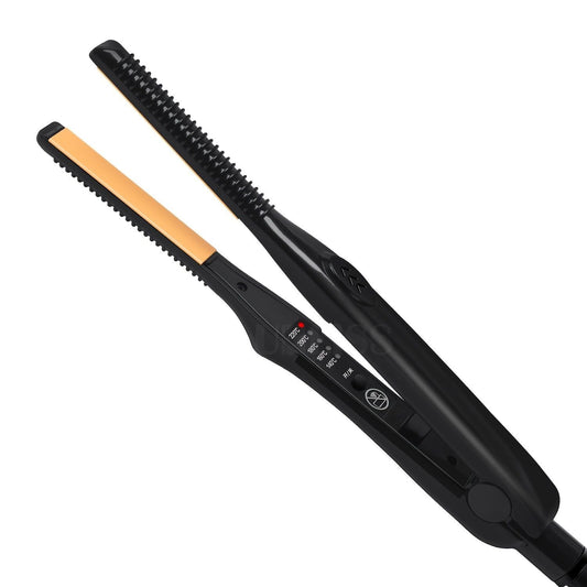 2-in-1 Professional Mini Hair Straightener and Curler - Small, Thin Plate for Effortless Styling and Straightening - Renee Lane Company