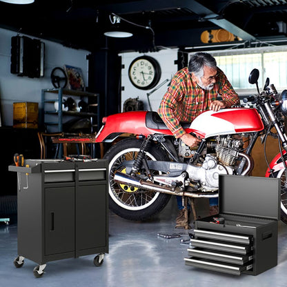 2-in-1 Rolling Tool Chest with 5 Sliding Lockable Drawers - Renee Lane Company