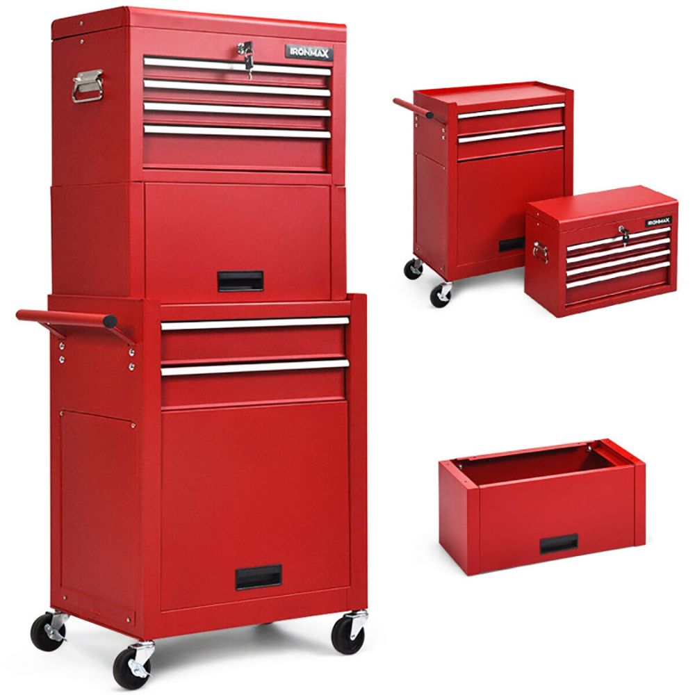 2-in-1 Rolling Tool Chest with 5 Sliding Lockable Drawers - Renee Lane Company