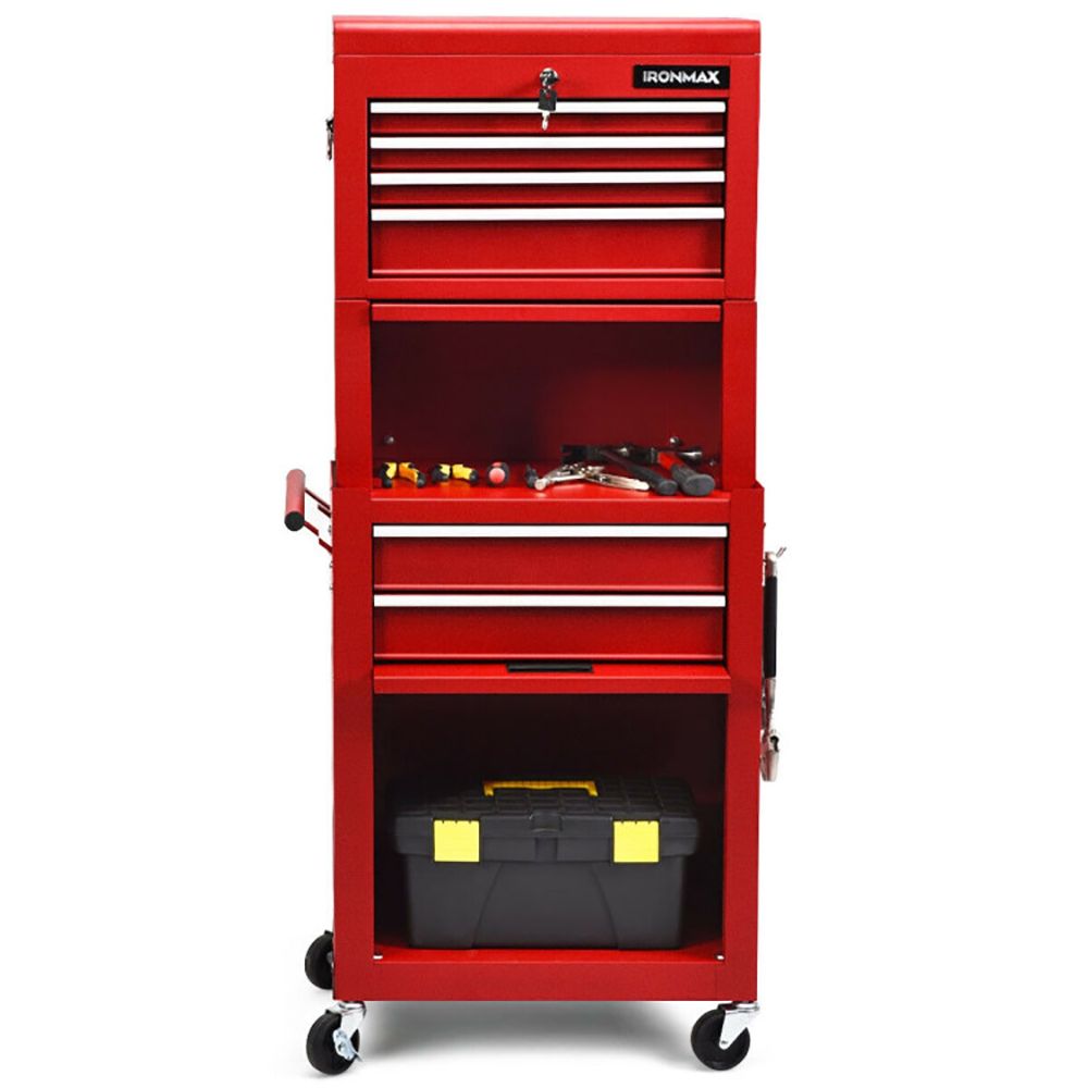 2-in-1 Rolling Tool Chest with 5 Sliding Lockable Drawers - Renee Lane Company