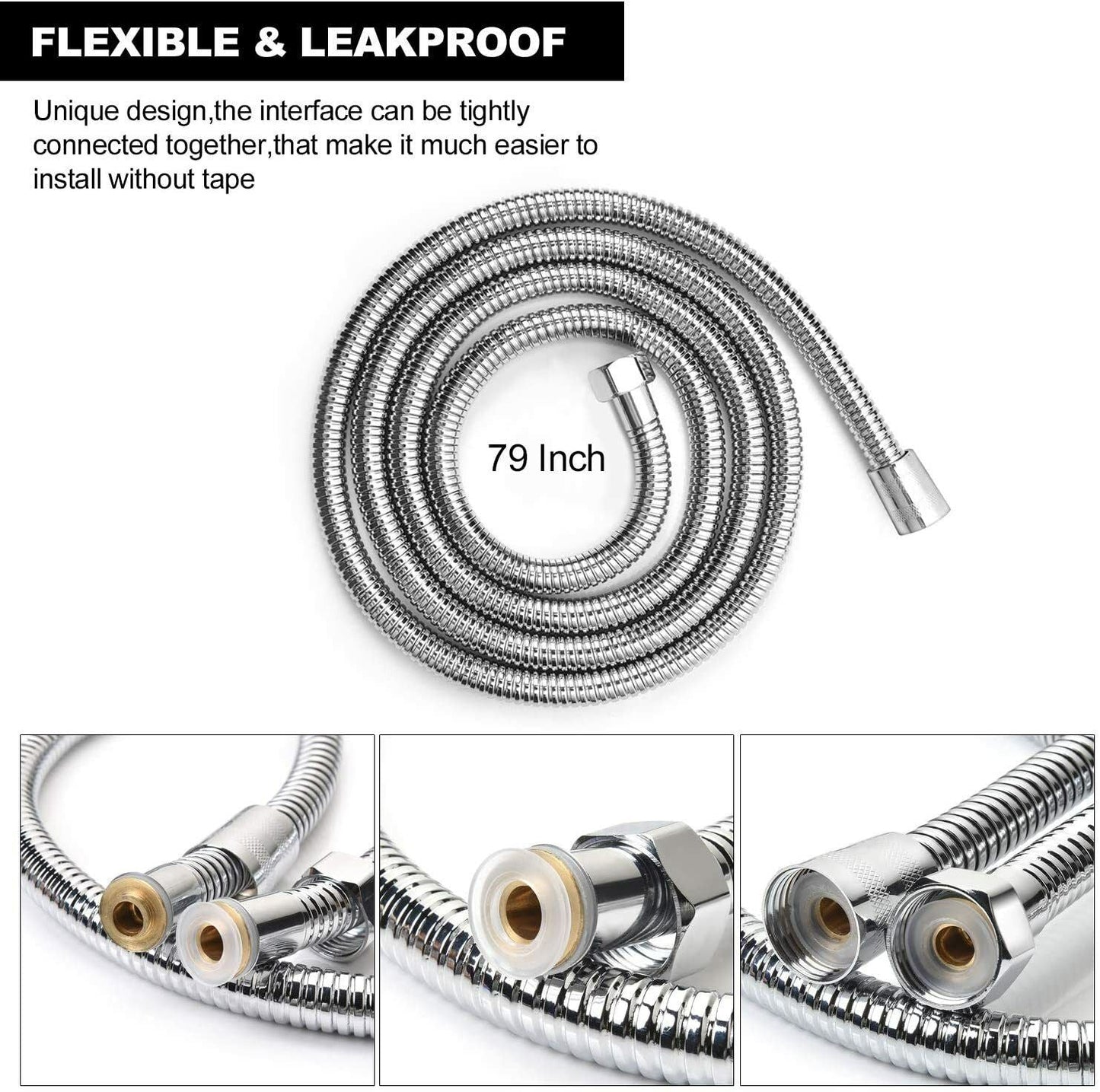 2 m / 3 m / 79" / 118" Shower Water Hose Shower Head Stainless Steel Flexible Replacement Hose - Renee Lane Company