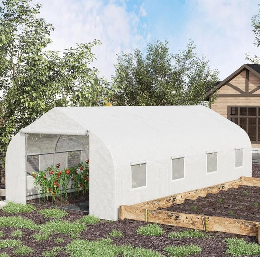 20' x 10' x 7' Tunnel Greenhouse Large Walk-In Warm House;  Roll Up Door - Renee Lane Company