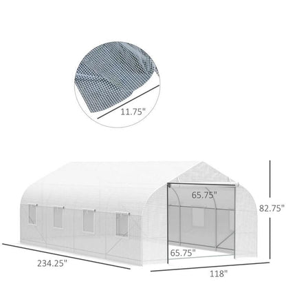 20' x 10' x 7' Tunnel Greenhouse Large Walk-In Warm House;  Roll Up Door - Renee Lane Company