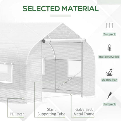 20' x 10' x 7' Tunnel Greenhouse Large Walk-In Warm House;  Roll Up Door - Renee Lane Company