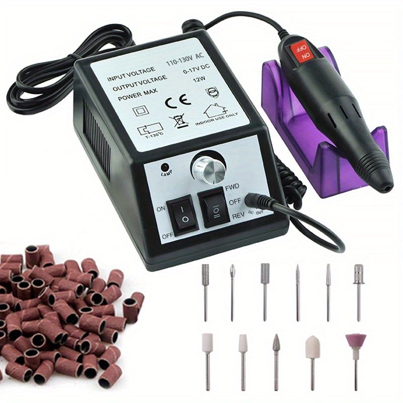 20000 RPM Portable Electric Nail Drill Polisher: Manicure & Pedicure Set for Gel Polish Cleaning & Milling Cuticles - 11pcs Nail Drill Bits - Renee Lane Company