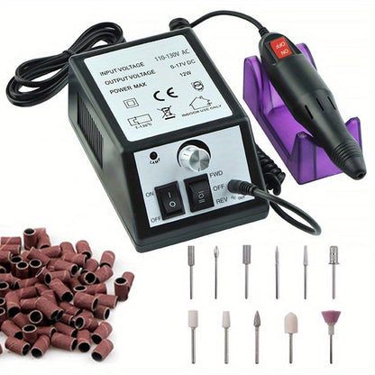 20000 RPM Portable Electric Nail Drill Polisher: Manicure & Pedicure Set for Gel Polish Cleaning & Milling Cuticles - 11pcs Nail Drill Bits - Renee Lane Company