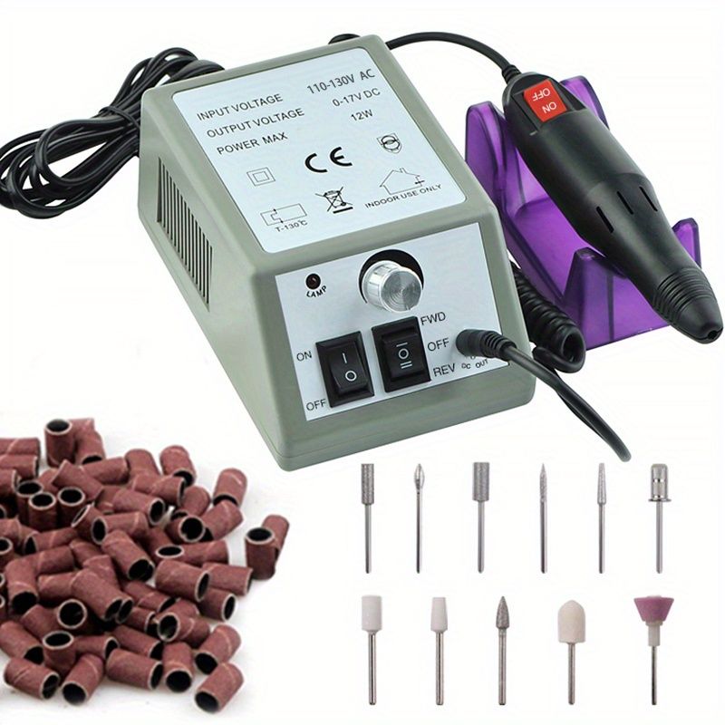 20000 RPM Portable Electric Nail Drill Polisher: Manicure & Pedicure Set for Gel Polish Cleaning & Milling Cuticles - 11pcs Nail Drill Bits - Renee Lane Company