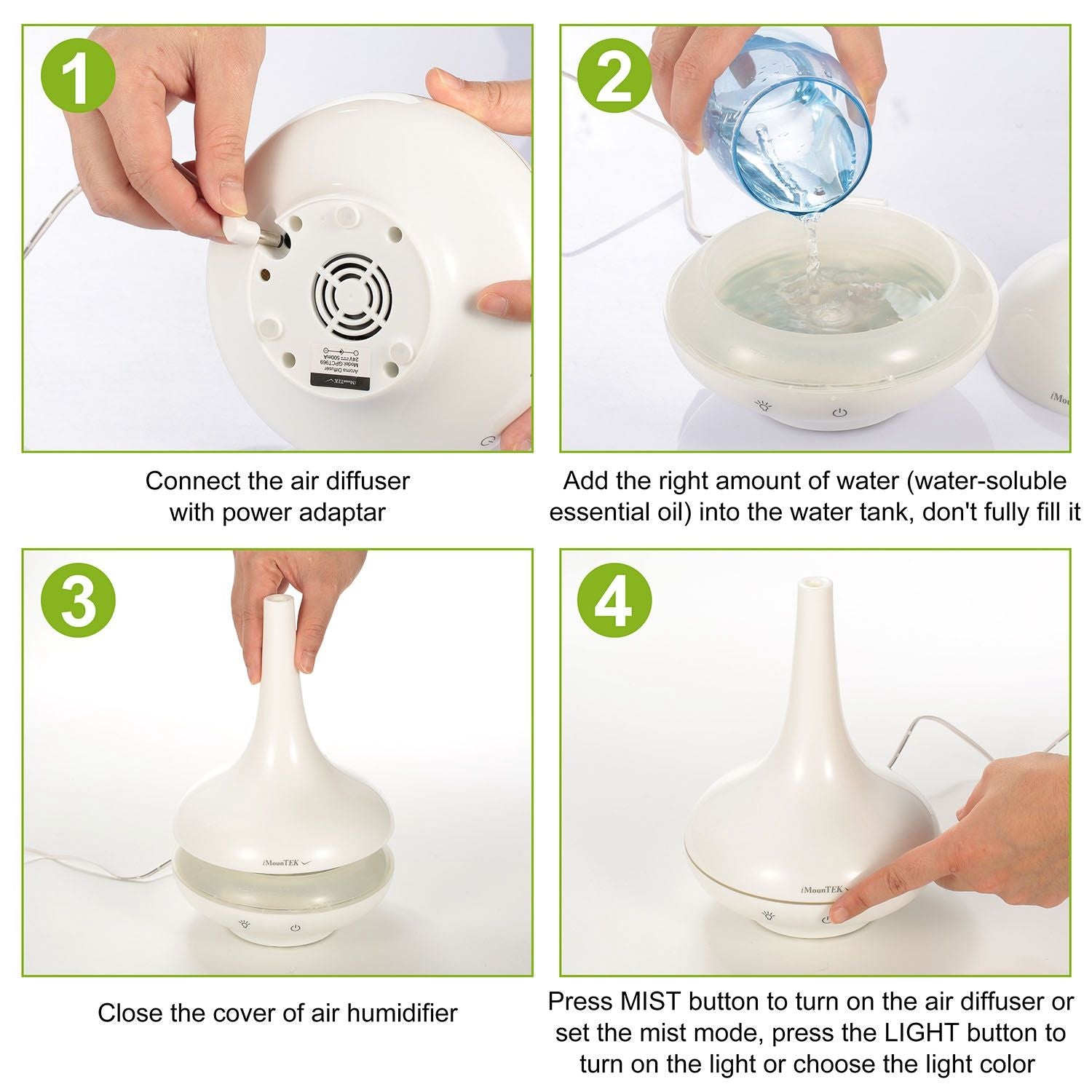 200ml Cool Mist Humidifier Ultrasonic Aroma Essential Oil Diffuser w/7 Color LED Lights Waterless Auto Off for Office Home Room Study Yoga Spa - Renee Lane Company