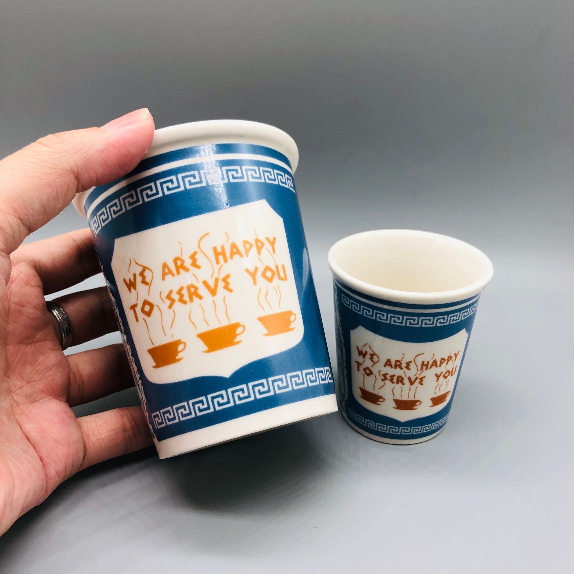 201-300ml Paper Cup Style Ceramic Mug Coffee Mug Gift Mug Household Water Mug Milk Tea Mug Milk Mug - Renee Lane Company
