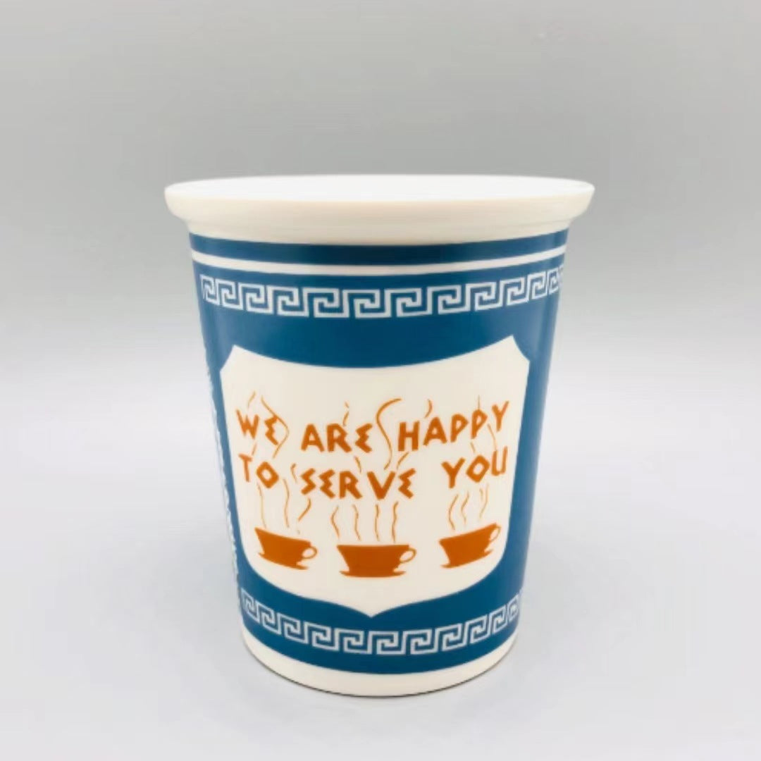 201-300ml Paper Cup Style Ceramic Mug Coffee Mug Gift Mug Household Water Mug Milk Tea Mug Milk Mug - Renee Lane Company