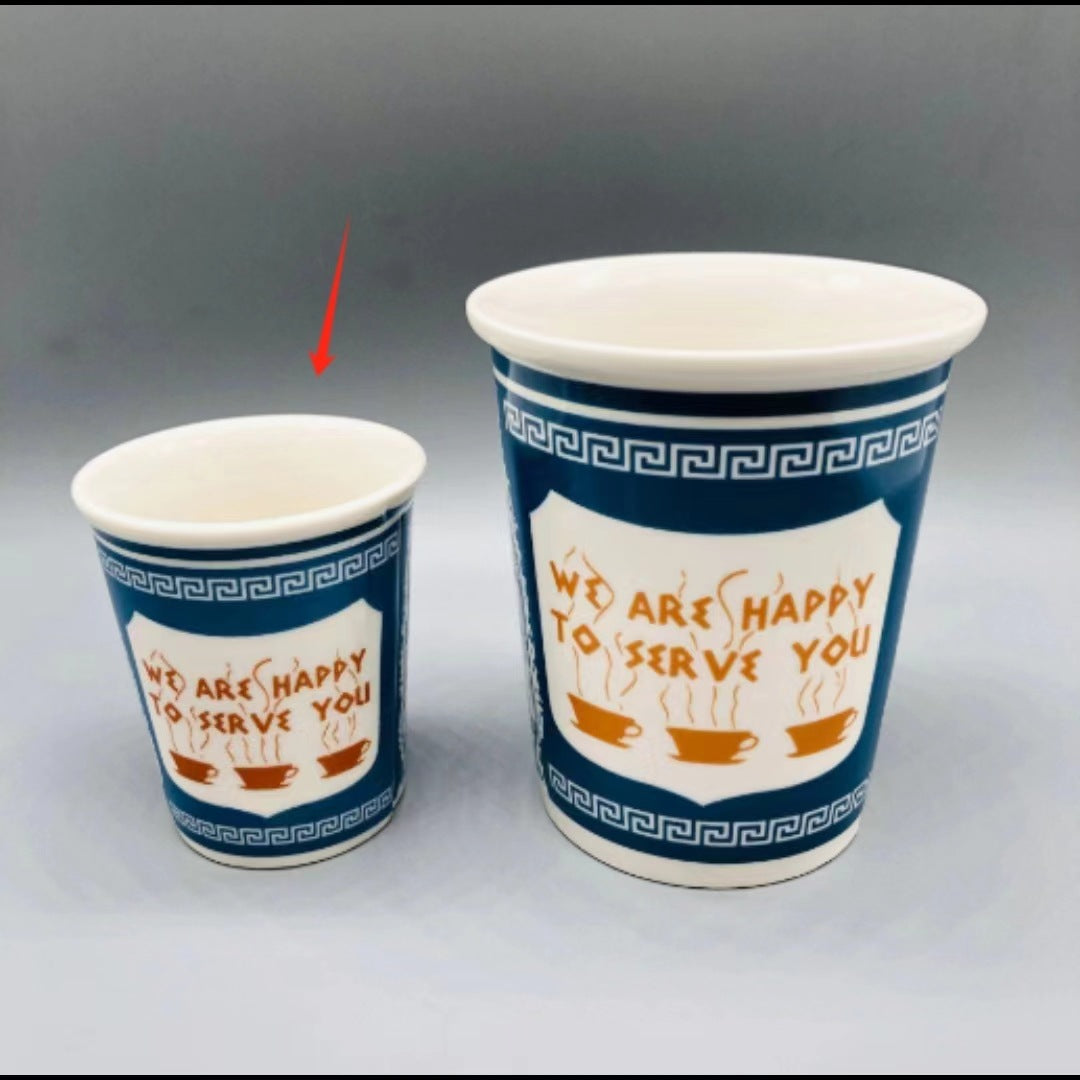 201-300ml Paper Cup Style Ceramic Mug Coffee Mug Gift Mug Household Water Mug Milk Tea Mug Milk Mug - Renee Lane Company