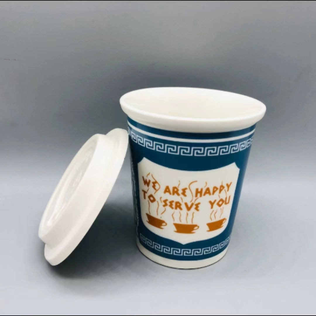 201-300ml Paper Cup Style Ceramic Mug Coffee Mug Gift Mug Household Water Mug Milk Tea Mug Milk Mug - Renee Lane Company