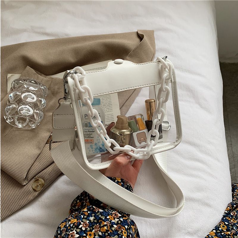 2023 Summer Women Clear Transparent Crossbody Bag Female Jelly Handbags and Purses Acrylic Chain Square Shoulder Bag Bolsos - Renee Lane Company