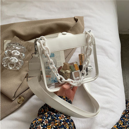 2023 Summer Women Clear Transparent Crossbody Bag Female Jelly Handbags and Purses Acrylic Chain Square Shoulder Bag Bolsos - Renee Lane Company