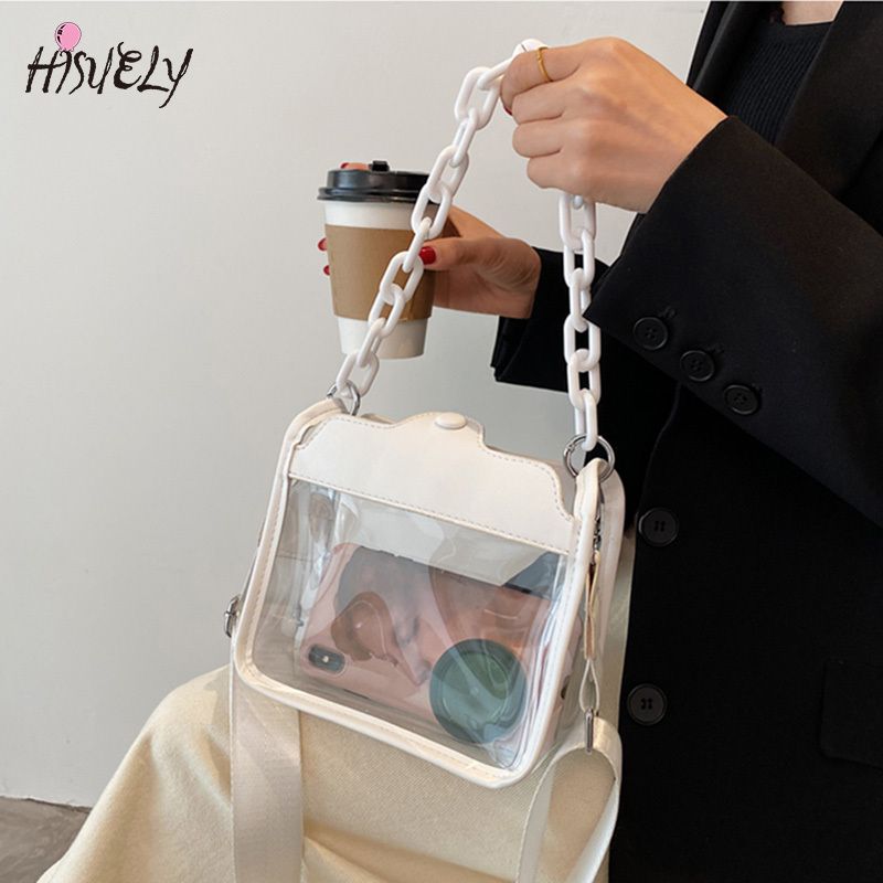 2023 Summer Women Clear Transparent Crossbody Bag Female Jelly Handbags and Purses Acrylic Chain Square Shoulder Bag Bolsos - Renee Lane Company