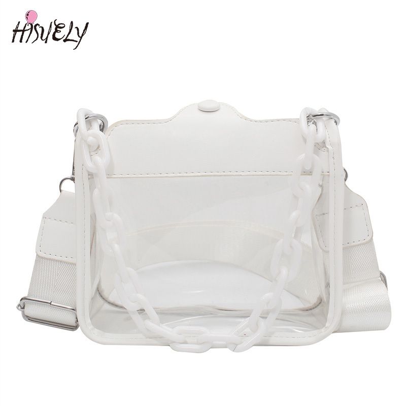 2023 Summer Women Clear Transparent Crossbody Bag Female Jelly Handbags and Purses Acrylic Chain Square Shoulder Bag Bolsos - Renee Lane Company