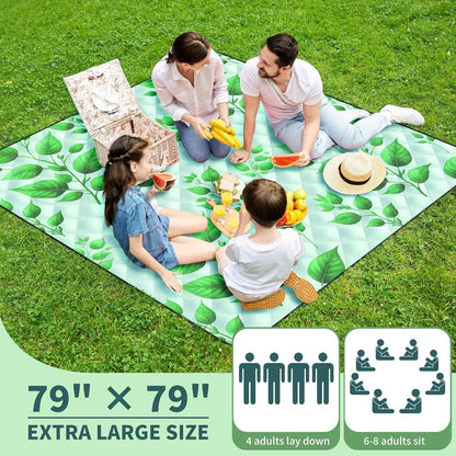 (2025 Upgrade) Extra Large Waterproof Picnic Blankets | Foldable Sandproof Beach Blanket N Outdoor Blanket | 5-Layer Machine Washable Soft Picnic Mat for Camping, Grass, Park N Stadium - Renee Lane Company