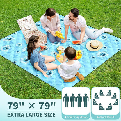 (2025 Upgrade) Extra Large Waterproof Picnic Blankets | Foldable Sandproof Beach Blanket N Outdoor Blanket | 5-Layer Machine Washable Soft Picnic Mat for Camping, Grass, Park N Stadium - Renee Lane Company