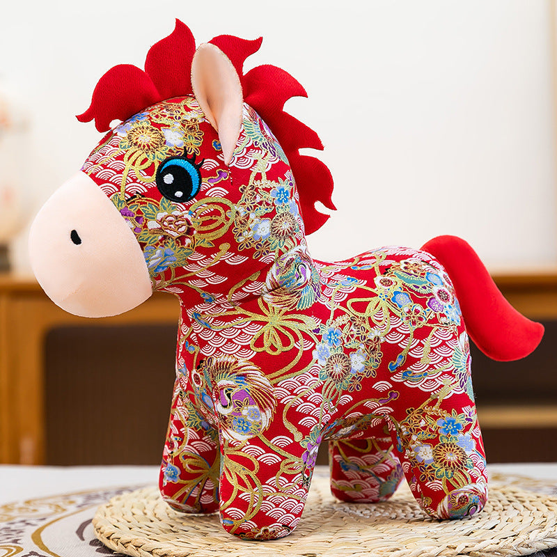 2026 Year of the Horse Plush Doll, 15/20cm Soft Stuffed Animal, Holiday Mascot for Family Home Decoration & New Year Supplies - Renee Lane Company