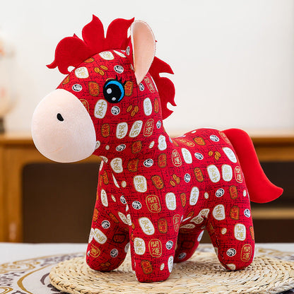 2026 Year of the Horse Plush Doll, 15/20cm Soft Stuffed Animal, Holiday Mascot for Family Home Decoration & New Year Supplies - Renee Lane Company