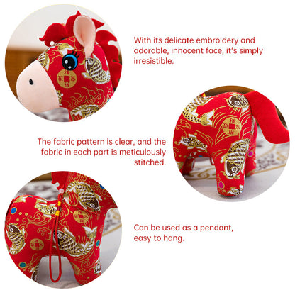 2026 Year of the Horse Plush Doll, 15/20cm Soft Stuffed Animal, Holiday Mascot for Family Home Decoration & New Year Supplies - Renee Lane Company