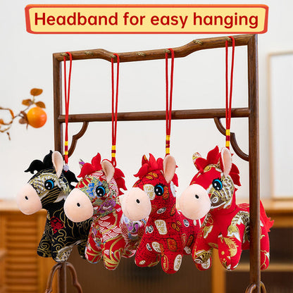 2026 Year of the Horse Plush Doll, 15/20cm Soft Stuffed Animal, Holiday Mascot for Family Home Decoration & New Year Supplies - Renee Lane Company