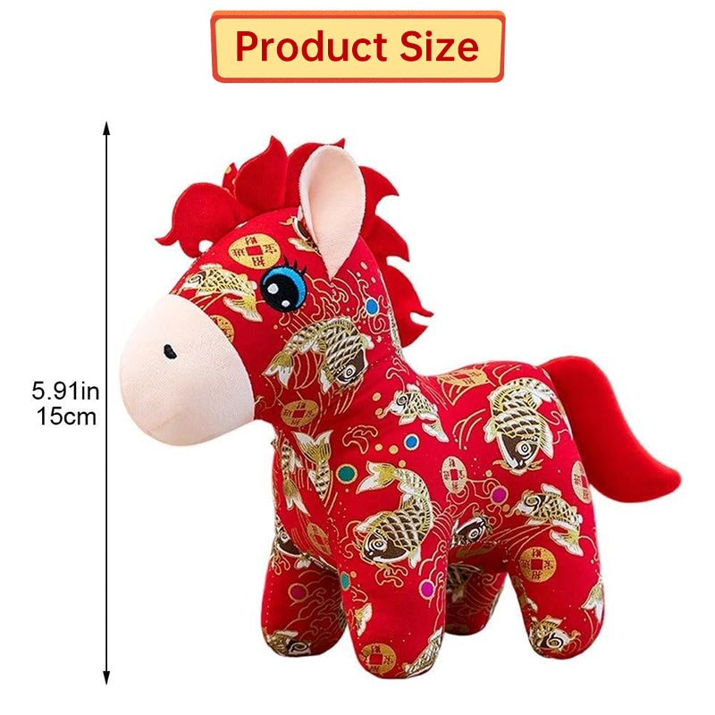 2026 Year of the Horse Plush Doll, 15/20cm Soft Stuffed Animal, Holiday Mascot for Family Home Decoration & New Year Supplies - Renee Lane Company