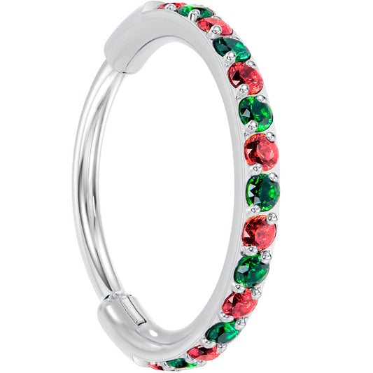 20G Micro Gem Titanium Hinged Nose Hoop - Christmas Nose Ring - Renee Lane Company