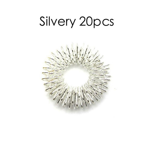 20pcs Spiky Sensory Finger Massage Ring Relax Finger Massager Decompression Multicolor Relieve Stress Spring Massage Rings - Renee Lane Company