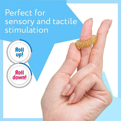 20pcs Spiky Sensory Finger Massage Ring Relax Finger Massager Decompression Multicolor Relieve Stress Spring Massage Rings - Renee Lane Company