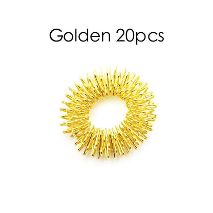 20pcs Spiky Sensory Finger Massage Ring Relax Finger Massager Decompression Multicolor Relieve Stress Spring Massage Rings - Renee Lane Company