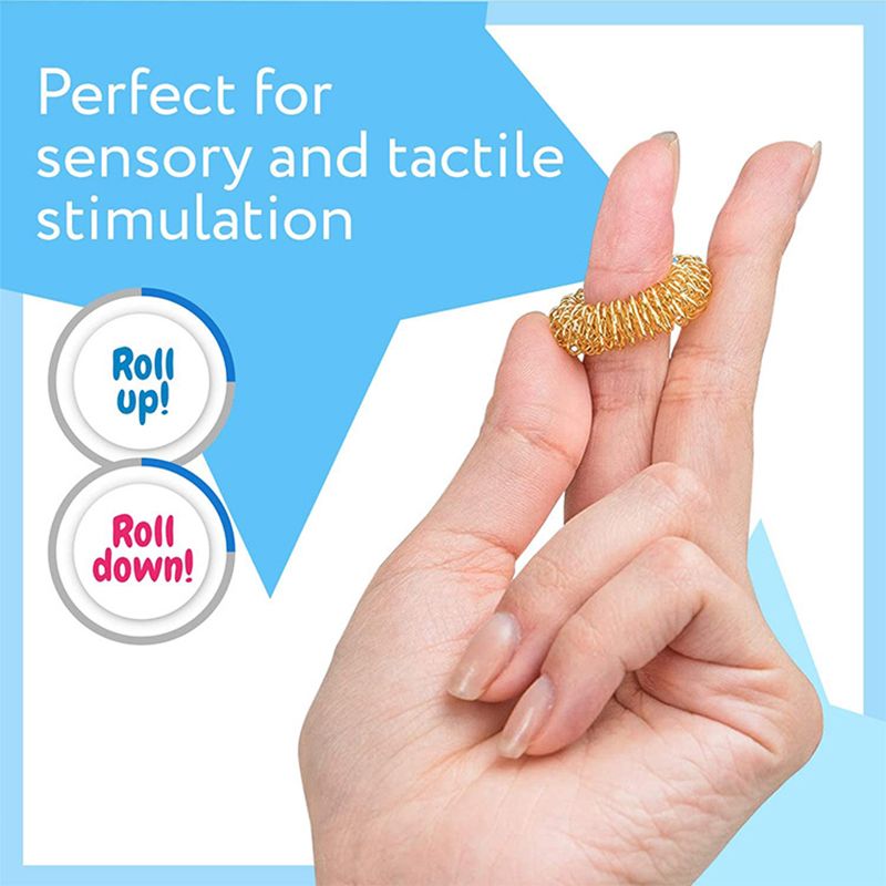 20pcs Spiky Sensory Finger Massage Ring Relax Finger Massager Decompression Multicolor Relieve Stress Spring Massage Rings - Renee Lane Company