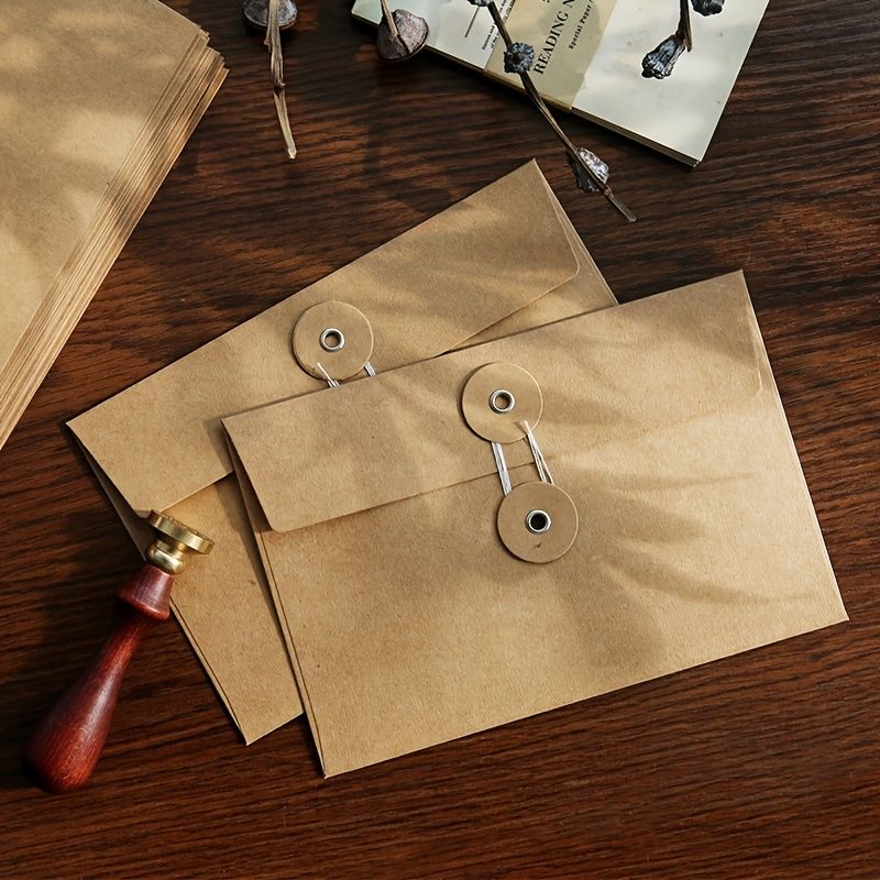 20pcs Vintage Brown Kraft Paper Envelopes 4.53x6.69inch - Renee Lane Company