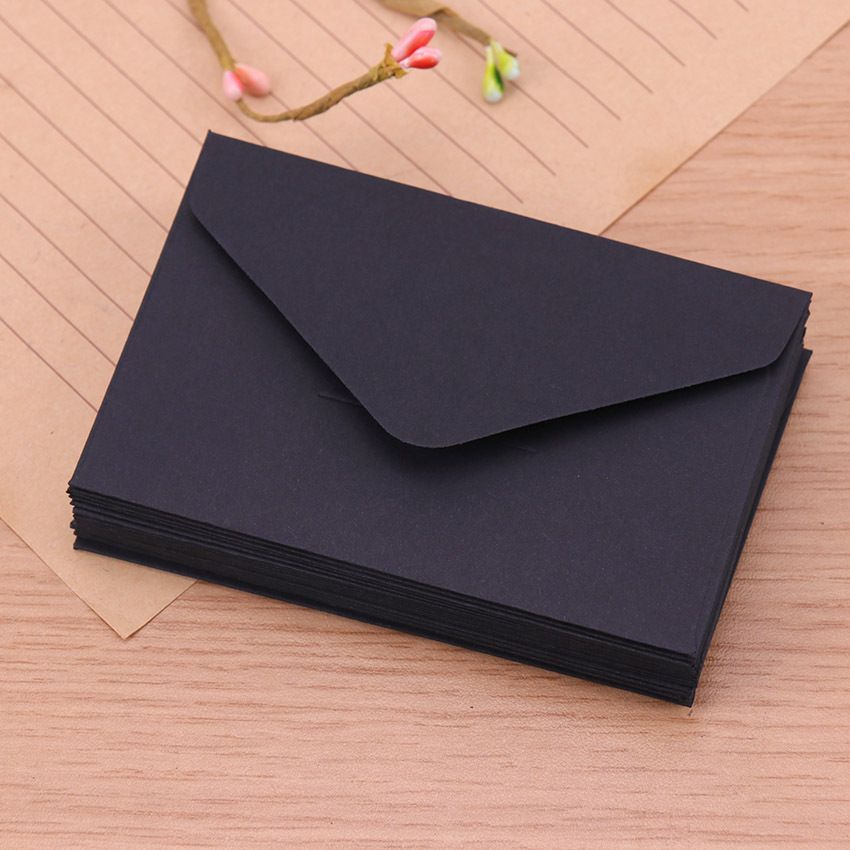 20pcs White & Black Kraft Mini Paper Window Envelopes - Perfect for Weddings & Invitations - Renee Lane Company