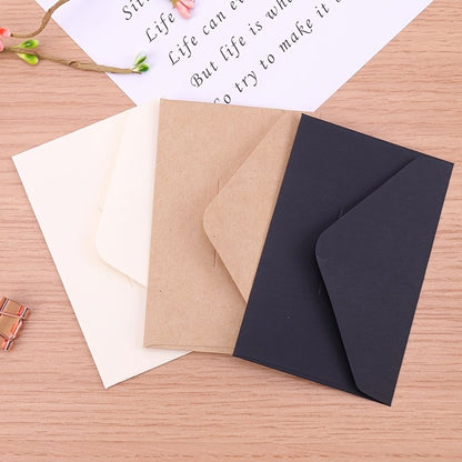 20pcs White & Black Kraft Mini Paper Window Envelopes - Perfect for Weddings & Invitations - Renee Lane Company
