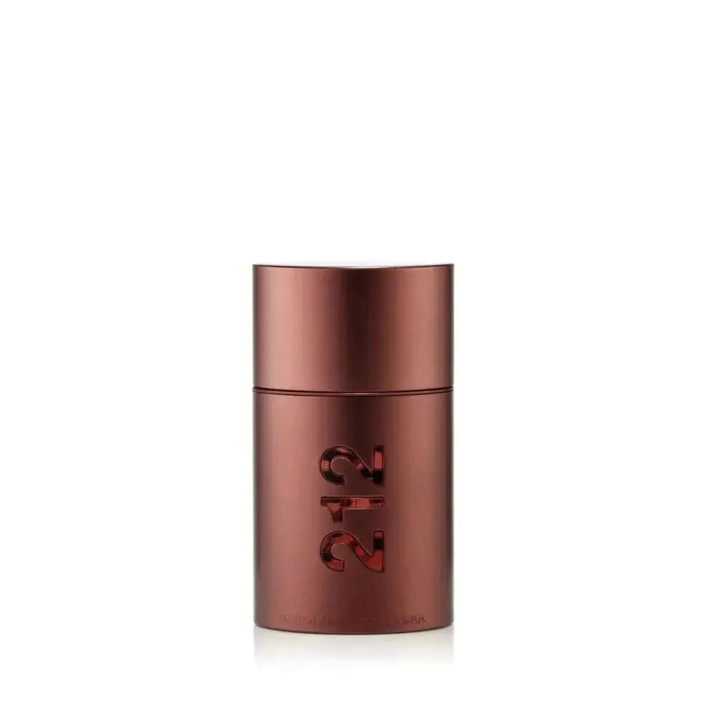 Mens EDT spray bottle, metallic bronze, with 212 logo on front