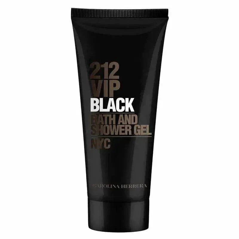 Men's bath and shower gel tube, black with bold front label