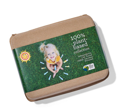 Plant-based hands kit box with green 100% plant-based collection label on kraft wrap
