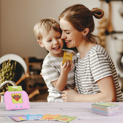 224 Words Kid Flash Talking Cards 112 Card Electronic Cognitive Audio Toddler Reading Machine Animal Shape Color Repeated Learning Cards English For Child - Renee Lane Company