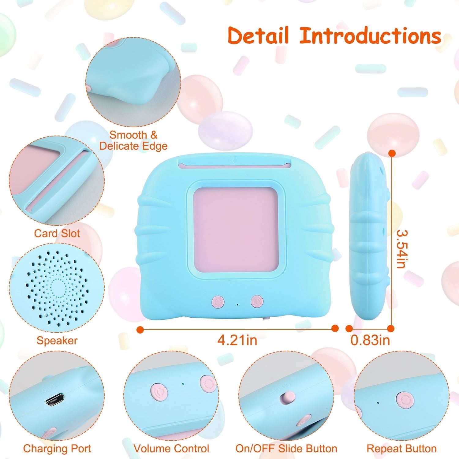 224 Words Kid Flash Talking Cards 112 Card Electronic Cognitive Audio Toddler Reading Machine Animal Shape Color Repeated Learning Cards English For Child - Renee Lane Company