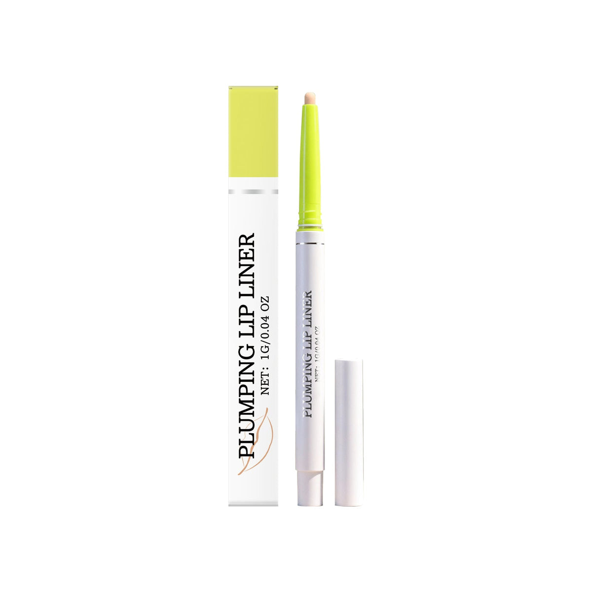 Matte lip liner set: box and two tubes with lime-green caps