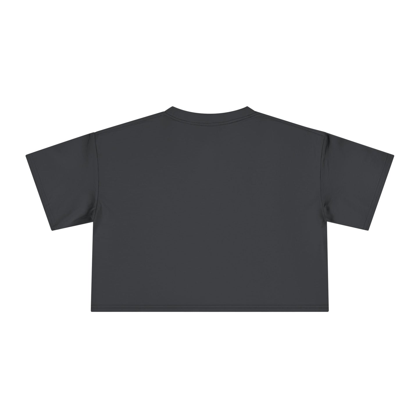 Crop top graphic tee, dark charcoal solid back