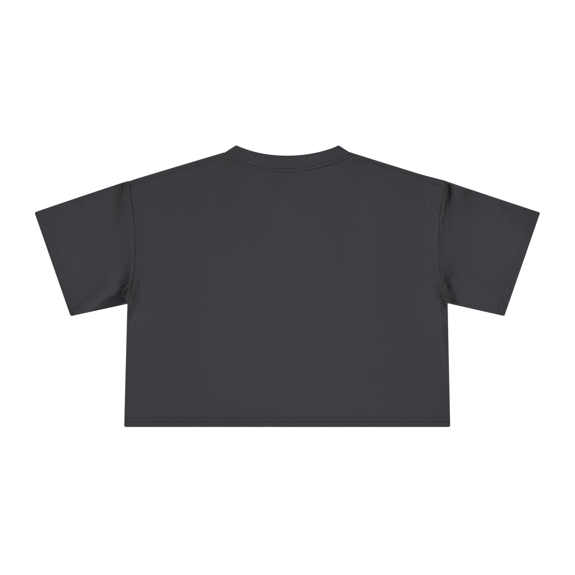 Crop top graphic tee, dark charcoal solid back