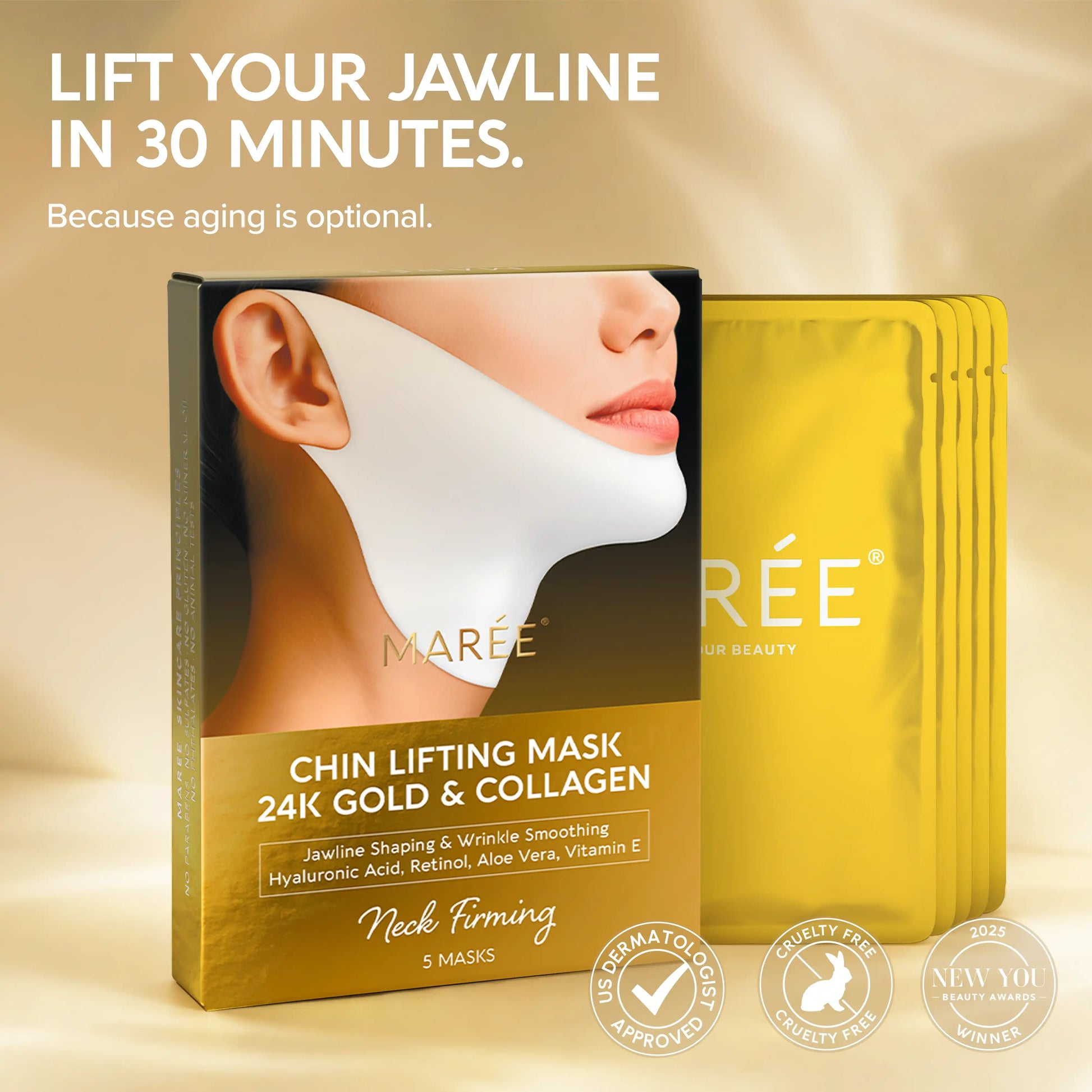 24K Gold Chin & Jawline Lifting Mask - Renee Lane Company
