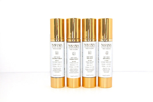 24KT GOLD ANTI-AGEING 4 PACK - Coconut Cream, Radiant Light, Pep me up, Intensive C - Renee Lane Company
